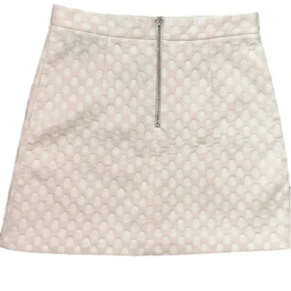 Topshop White Polka Dot Textured Skirt Size 6 - Picture 2 of 8
